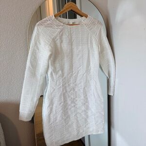 Reformation White Textured Mini Dress | Size S